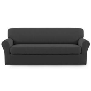 Easy-Going 2-Piece Stretch Oversized Sofa Slipcover Gray Furniture Protector